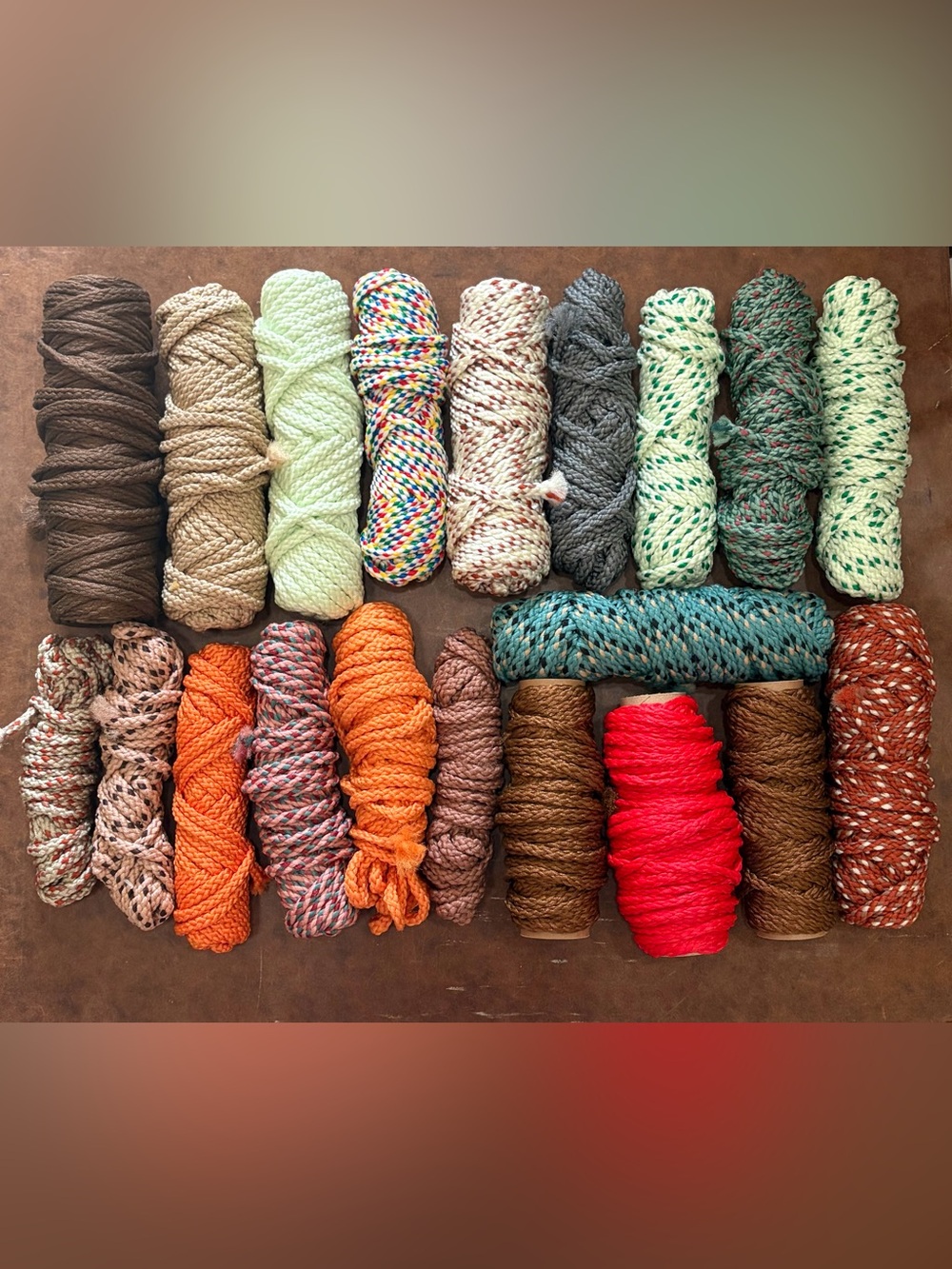 Vintage bundle of 20 Assorted Macrame Cord/ Rope - Multicolor